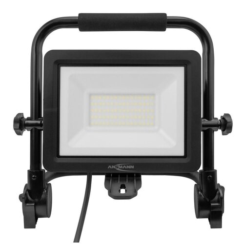 ANSMANN FL50W-AC Schijnwerper SMD LED - 50W - 5.400 Lumen - Kleurtemperatuur 5000K - IP65 Spatwaterdicht - 180 cm Kabel - Zwart - Voor Binnen en Buiten - Werkplaats, Bouwplaats, Tuin, Garage