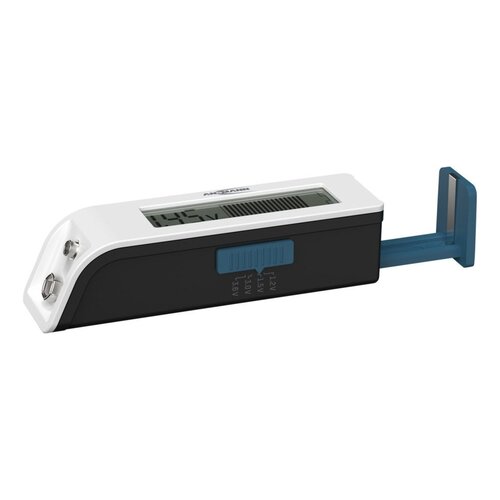 ANSMANN 1900-0110 - Batterijtester voor 1,2 V / 1,5 V / 3 V / 3,6 V accu’s - Geschikt voor AA, AAA, C, D, 9V, lithium, NiMH, NiCd - LCD-scherm met 22 segmenten - Geen voeding nodig