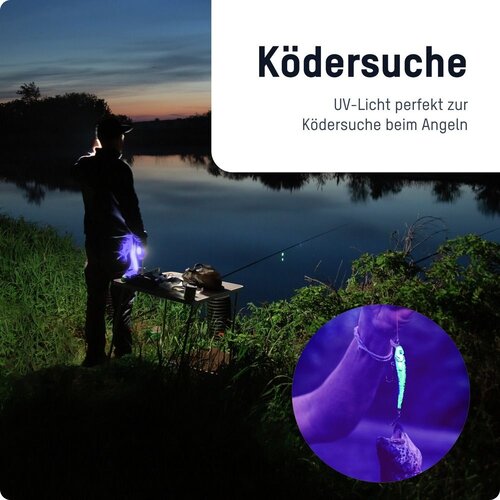 ANSMANN Action 400 UV Zaklamp - 100 Lumen - 395-400 nm UV-licht - Traploos Focus - 4 Lichtstanden - Gripvast - 8 tot 27 uur gebruikstijd ANSMANN Action 400 UV Zaklamp - 100 Lumen - 395-400 nm UV-licht - Traploos Focus - 4 Lichtstanden - Gripvast - 8 tot 27 uur gebruikstijd