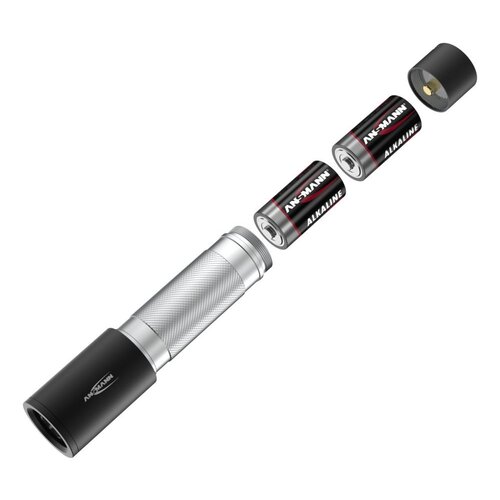 ANSMANN Daily Use 300B - Zaklamp 315 Lumen - 172 Meter Bereik - 41 Uur Brandtijd - 2x C Batterijen - Aluminium Behuizing