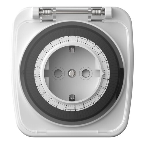 ANSMANN AES7 Tijdschakelaar IP44 voor Buiten - Mechanisch 24-uurs - 3680W - 48 Schakelmomenten - 15 min Interval - 3-Pins Stekker - Voor Vochtige Ruimtes