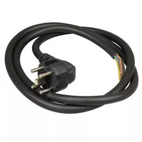 Perilex Aansluitsnoer 5x1,5mm² Zwart 2 Meter - Haakse Stekker met Trekontlasting - 16A - Voor Kookplaat of Ventilatie
