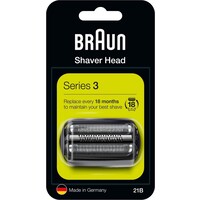Braun Series 3 21B Vervangende Scheerkop Zwart Geschikt voor Elektrisch Scheerapparaat Compatibel met Series 3 en cruZer Clean Shave