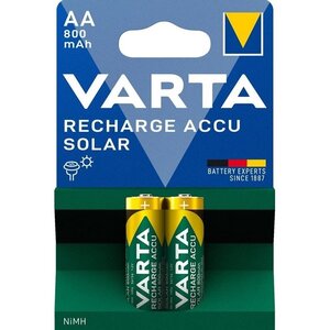 Varta Varta AA Solar Oplaadbare Batterijen 800mAh 2 Stuks Geschikt voor Tuinverlichting en Apparaten met HR6 Batterijen Varta Varta AA Solar Oplaadbare Batterijen 800mAh 2 Stuks Geschikt voor Tuinverlichting en Apparaten met HR6 Batterijen