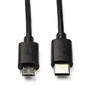 Adapterkabel USB-C naar Micro-USB 1.2 Meter Ronde Kabel Geschikt voor Data en Opladen
