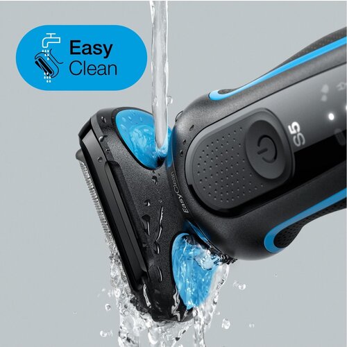 Braun Braun Series 5 50-B1200s Elektrisch Scheerapparaat Blauw met 3 Flexibele Mesjes en EasyClean Systeem Geschikt voor Nat en Droog Scheren