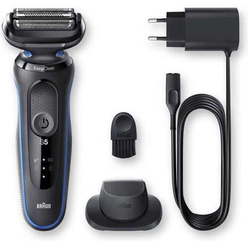 Braun Braun Series 5 50-B1200s Elektrisch Scheerapparaat Blauw met 3 Flexibele Mesjes en EasyClean Systeem Geschikt voor Nat en Droog Scheren