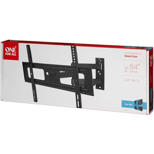 One4all WM2651 Draaibare en Kantelbare TV Muurbeugel 32-84 Inch – VESA 600x400 – Max 50 kg – 180° Draaibaar