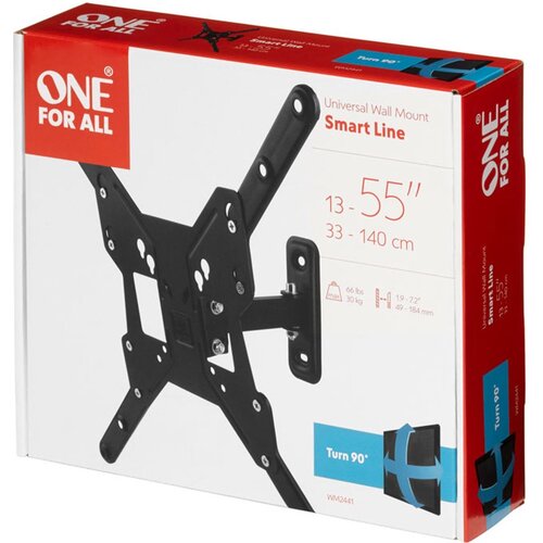 One4all Smart Line TV Muurbeugel 13-65 Inch Draaibaar en Kantelbaar WM2441 Geschikt voor VESA 75x75 tot 400x400