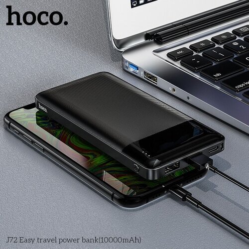 Hoco Hoco Powerbank 10.000mAh Zwart met 2x USB-A Uitgang en USB-C Micro-USB Ingang