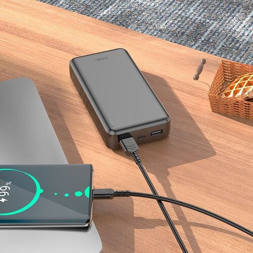 Hoco Hoco J100A Slimline Powerbank 20000mAh Zwart met 2x USB-A en USB-C Ingang