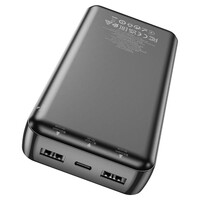 Hoco J100A Slimline Powerbank 20000mAh Zwart met 2x USB-A en USB-C Ingang