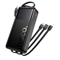 Hoco J156A Powerbank 20.000mAh Zwart met Geïntegreerde Kabels en Snelladen