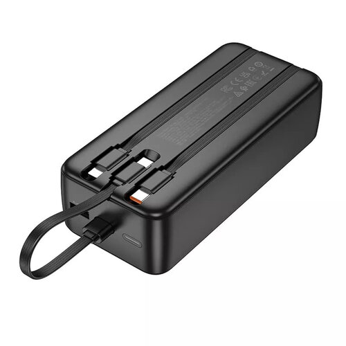 Hoco Hoco J132 Supercharge Powerbank met 3 geïntegreerde kabels - Zwart - 30.000mAh
