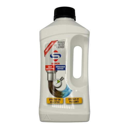 SuperCleaners SUPER Haar Ontstopper 1 Liter, Voor Hardnekkige Haarverstoppingen, Veilig voor Afvoer en Sifon