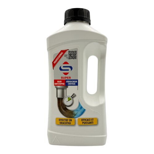 SuperCleaners SUPER Haar Ontstopper 1 Liter, Voor Hardnekkige Haarverstoppingen, Veilig voor Afvoer en Sifon