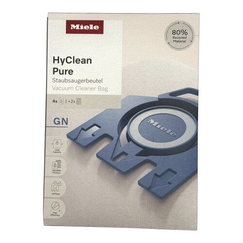 Miele Miele HyClean Pure GN XL Stofzuigerzakken, Geschikt voor Miele GN Modellen, 4 Stuks met 2 Filters
