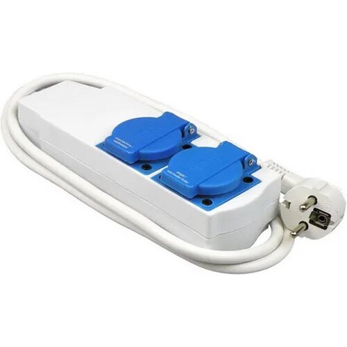 TIME-IT TCD 2V Wasmachine-Drogerschakelaar, Geschikt voor Universeel Gebruik, 2 Stopcontacten, Snoer 1,5 Meter, 3×1,5 mm