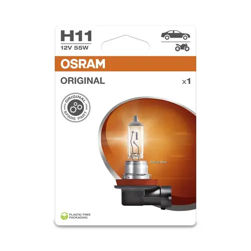 Osram Osram Original Halogeenlamp H11, 12V, 55W, PGJ19-2, 1 Stuk Blister