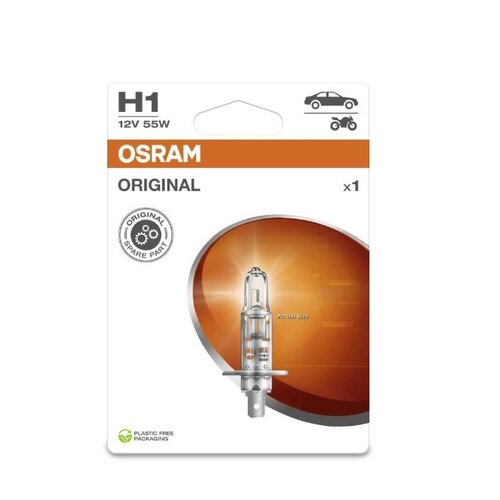 Osram Osram Original H1 Autolamp 12V 55W, P145s, 1 Stuk Blister ECO Pack