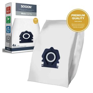 SQOON Stofzuigerzakken geschikt voor Miele Guard-serie CO en TU, 4 stuks + uitblaasfilter, vervanger voor 12557080 12557060 12694900 12694890 SQOON Stofzuigerzakken geschikt voor Miele Guard-serie CO en TU, 4 stuks + uitblaasfilter, vervanger voor 12557080 12557060 12694900 12694890