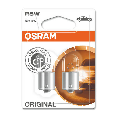 Osram Osram R5W 12V Gloeilamp BA15s Original Line, 5W, 2 stuks, ECE goedgekeurd Osram Osram R5W 12V Gloeilamp BA15s Original Line, 5W, 2 stuks, ECE goedgekeurd
