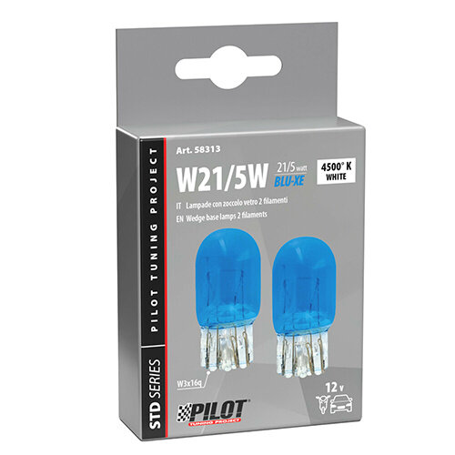 Pilot Lampa Blue-Xe T20 W21/5W Wedge Base Lamp 12V 21/5W, W3x16q, 2 Stuks Autolamp