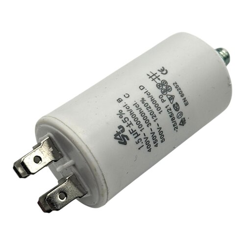 Merkloos Condensator - Aanloop - 1,5 uF (Max. 450V, Aarde)
