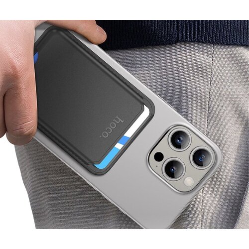 Hoco Hoco MagSafe wallet pasjeshouder zwart, magnetische kaarthouder iPhone MagSafe hoesje Hoco Hoco MagSafe wallet pasjeshouder zwart, magnetische kaarthouder iPhone MagSafe hoesje