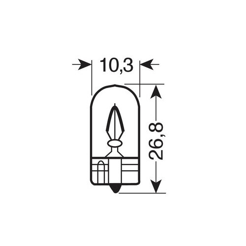 Lampa Wedge base lamp, 12V 5W T10 W2,1x9,5d blauw 2 stuks