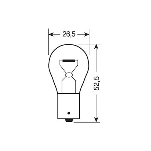 Lampa Enkel filament lamp 12V 21W BAU15s, amber, 2 stuks