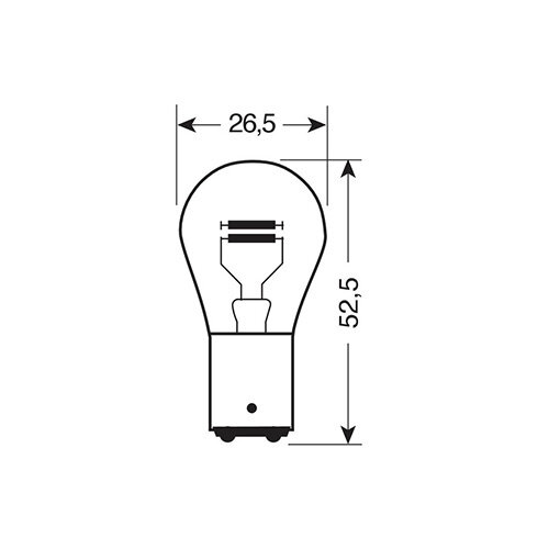 Lampa Dubbel filament lamp 12V 21/5W BAY15d, 2 stuks blister