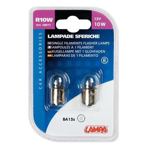 Lampa R10W lamp, 12V 10W, BAU15s, 2 stuks