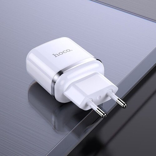 Hoco Hoco N4 USB oplader 2 poorten 2.4A wit - dual charger EU stekker snellader telefoon tablet