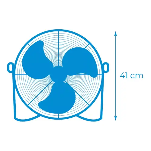 EDM EDM industriële vloerventilator 40W zwart Ø30 cm, stille ventilator 3 standen - werkplaats garage kantoor ventilator 1860 m3/h