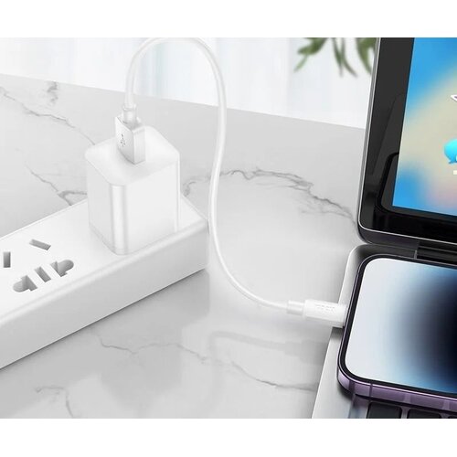 Hoco Hoco X96 Lightning kabel 0,25m wit, USB naar iPhone iPad 12W 2.4A -