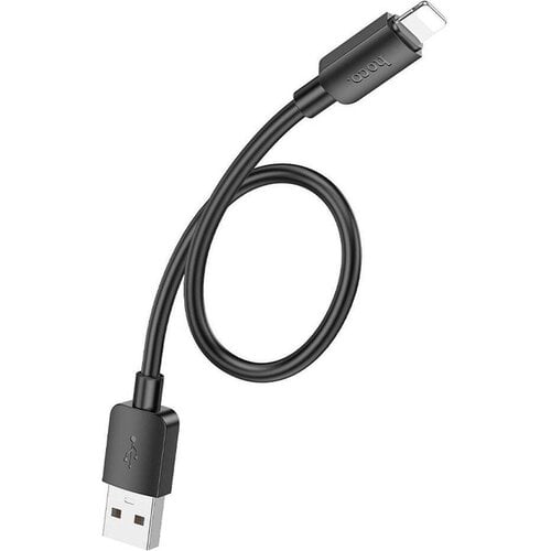 SecondLife Inkjets Hoco X96 Lightning kabel 0,25m zwart, geschikt voor iPhone iPad - USB naar Lightning laadkabel 12W 2,4A kort