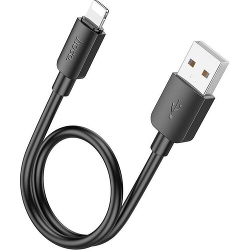SecondLife Inkjets Hoco X96 Lightning kabel 0,25m zwart, geschikt voor iPhone iPad - USB naar Lightning laadkabel 12W 2,4A kort