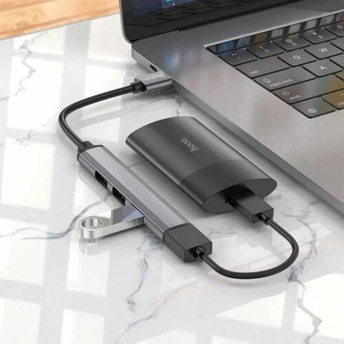 Hoco Hoco USB hub 4 poorten USB 3.0 + 3x USB 2.0 HB26 - USB splitter laptop desktop 5Gbps