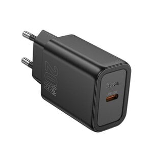 Hoco Hoco USB C snellader 20W zwart N60, geschikt voor iPhone Samsung - PD QC3 oplader USB C adapter