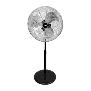 EDM EDM industriële ventilator stil staand 80W Ø50cm zwart chroom - vloerventilator metaal verstelbaar 3 standen