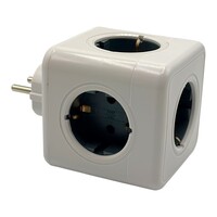 Fbright modulaire stekker 5 voudig schuko stopcontact, 16A 3680W wit - verdeelstekker stekkerblok zonder kabel 250V