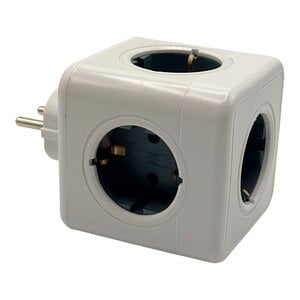 FBRIGHT Fbright modulaire stekker 5 voudig schuko stopcontact, 16A 3680W wit - verdeelstekker stekkerblok zonder kabel 250V