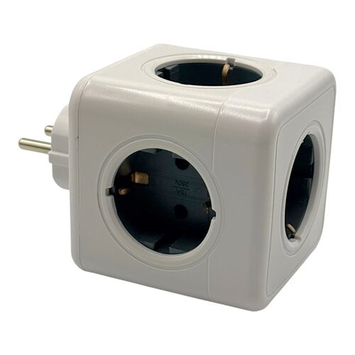 FBRIGHT Fbright modulaire stekker 5 voudig schuko stopcontact, 16A 3680W wit - verdeelstekker stekkerblok zonder kabel 250V