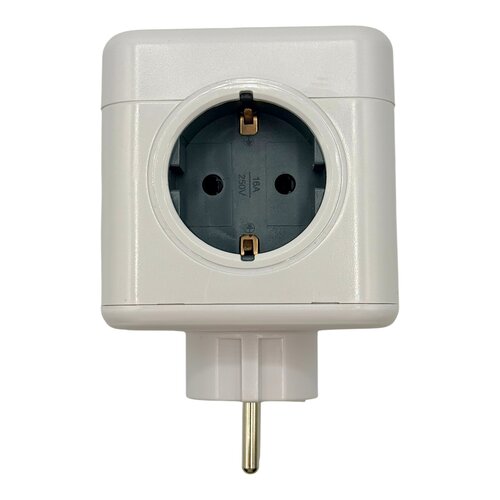 FBRIGHT Fbright modulaire stekker 5 voudig schuko stopcontact, 16A 3680W wit - verdeelstekker stekkerblok zonder kabel 250V