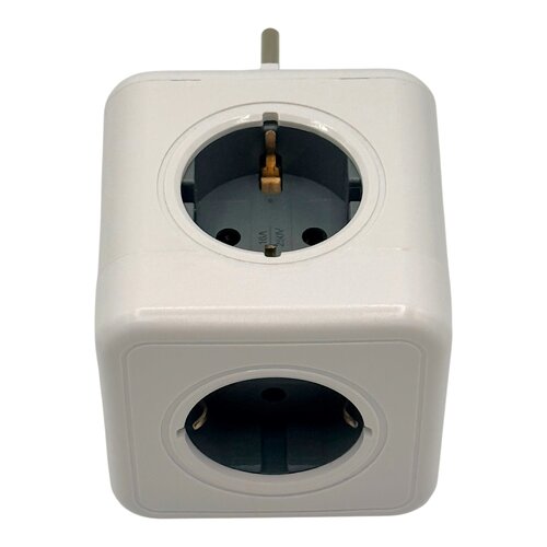 FBRIGHT Fbright modulaire stekker 5 voudig schuko stopcontact, 16A 3680W wit - verdeelstekker stekkerblok zonder kabel 250V