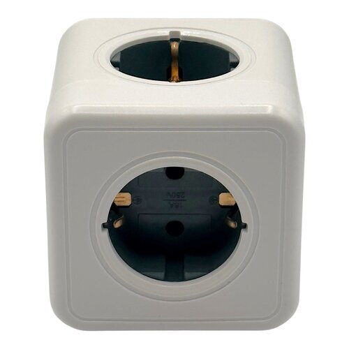 FBRIGHT Fbright modulaire stekker 5 voudig schuko stopcontact, 16A 3680W wit - verdeelstekker stekkerblok zonder kabel 250V