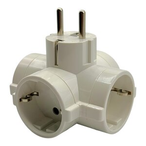 EDM EDM stekkerdoos 4-voudig wit 16A 250V, 2P+T zij ingang - verdeelstekker adapter stopcontact splitter