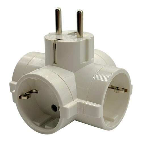 EDM EDM stekkerdoos 4-voudig wit 16A 250V, 2P+T zij ingang - verdeelstekker adapter stopcontact splitter