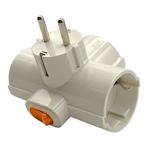 EDM EDM stekkerdoos 3-voudig met schakelaar, 16A 250V wit - verdeelstekker adapter geaard zij-ingang